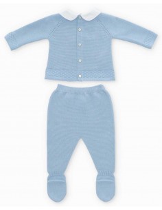 Jubón y Polaina Bebé Niño Martín Aranda Azul Océano COLECCIÓN MONTEFIOR 2