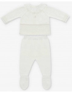 Conjunto Bebé Unisex Martín Aranda Blanco Roto Albi Hilo de Algodón 100%