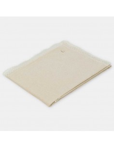 Toquilla Chal Punto Bolillo 100% Algodón Arena Martín Aranda ideal para Ceremonia y Bautizo 2