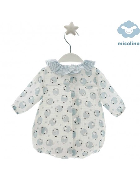 Pelele Bebé Unisex Micolino Constanza Celeste Cielo Nueva Colección