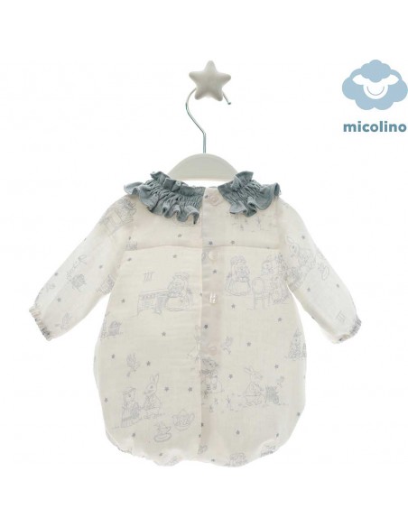 Pelele Bebé Niño Micolino Paola Celeste Empolvado