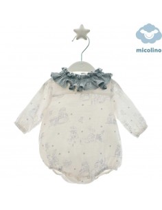 Pelele Bebé Niño Micolino Paola Celeste Empolvado