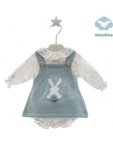 Conjunto Bebé Niña 3 Piezas Micolino Paola Celeste Empolv