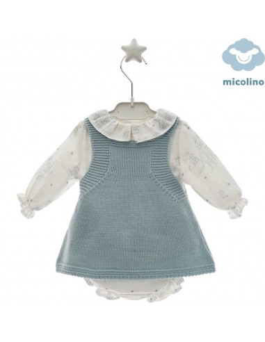 Conjunto Bebé Niña 3 Piezas Micolino Paola Celeste Empolv