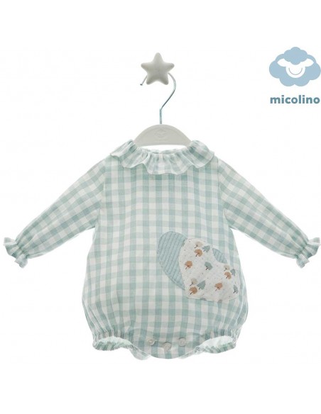 Pelele Body Bebé Unisex Micolino Verde Agua Giorgia