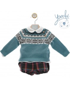 Conjunto Niño Bebé 3 Piezas Turquesa Yoedu Moda