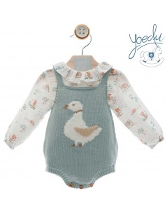 Conjunto Niño Bebé Peto Punto y Camisa Verde Yoedu