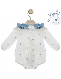 Pelele Bombacho Bebé Unisex Yoedu Familia Algodón Celeste 2