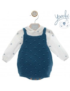 Conunto Peto Punto Yoedu Familia Algodón Celeste