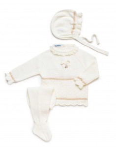 Conjunto 3 Piezas Bebé Unisex Punto Crudo Juliana primeras Puestas 2