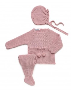 Conjunto Polaina 3 Piezas Bebé Niña Punto Maquillaje  Juliana