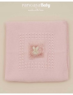 Mantita Toquilla Bambi Bebé Niña Rosa Empolvado Pangas