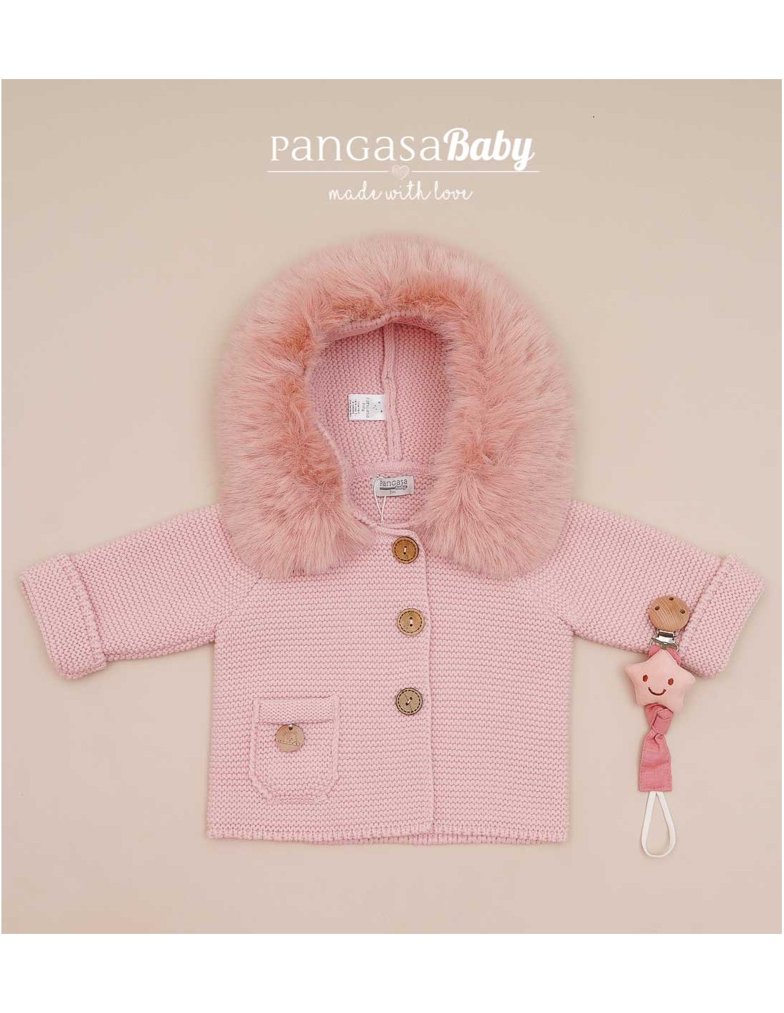 Trenka Luxury Pelo Bebé Niña Rosa Empolvado Pangasa