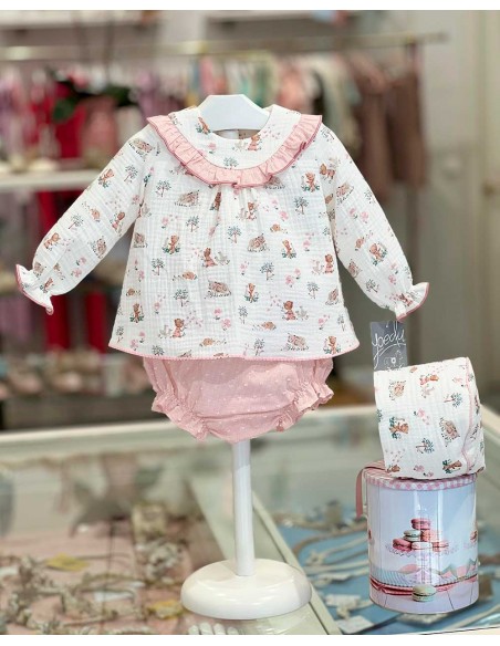 Jesusito Bebé 3 Piezas Muselina Rosa Empolvado Yoedu