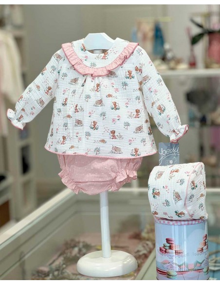 Jesusito Bebé 3 Piezas Muselina Rosa Empolvado Yoedu