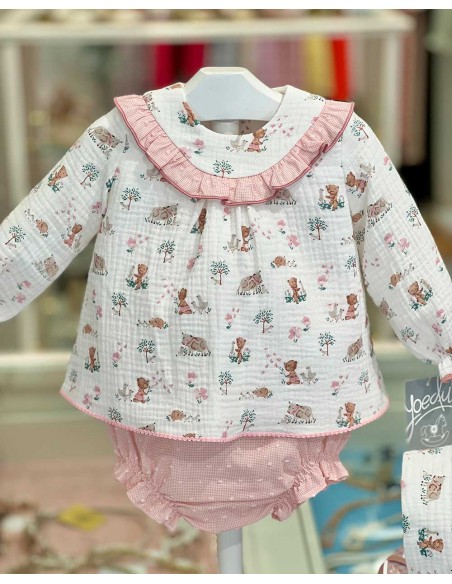 Jesusito Bebé 3 Piezas Muselina Rosa Empolvado Yoedu