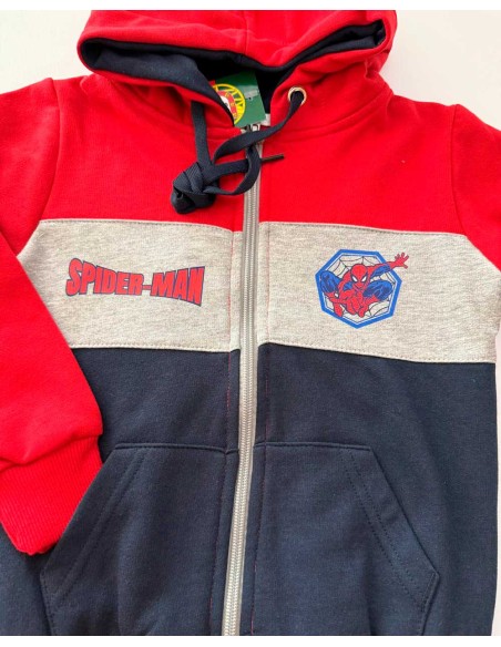 Conjunto Chándal Niño 3 Piezas Spiderman Rojo Marino y Gris