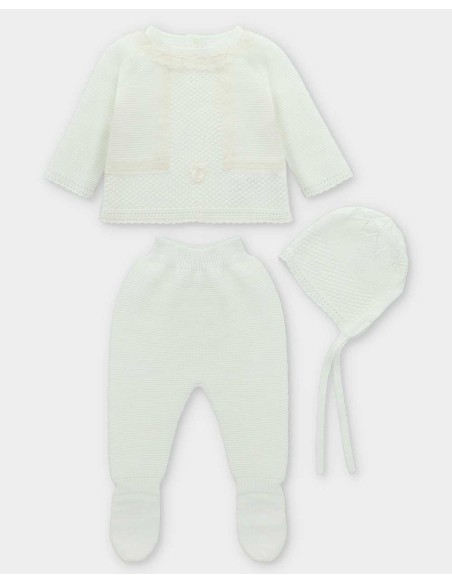 Conjunto Bebé Unisex 3 Piezas Crudo Martín Aranda