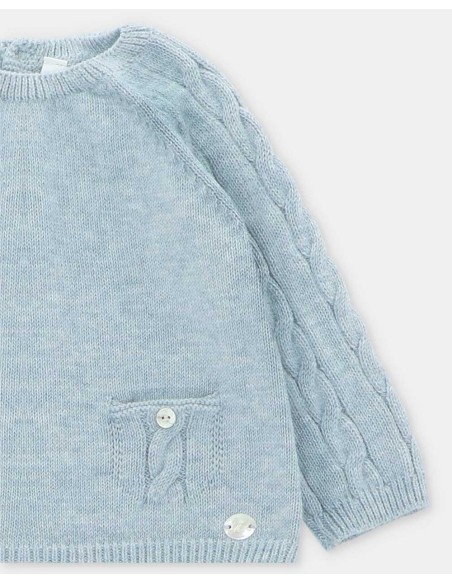 Conjunto Bebé Unisex 3 Piezas Celeste Martín Aranda