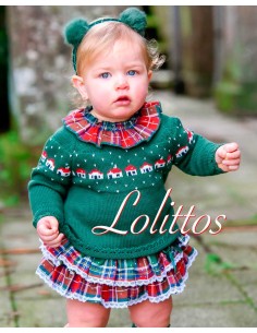 Conjunto Bebé Niña Jubón y Cubre Lolittos Poalla Verde