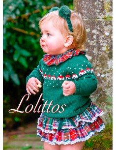 Conjunto Bebé Niña Jubón y Cubre Lolittos Poalla Verde 2