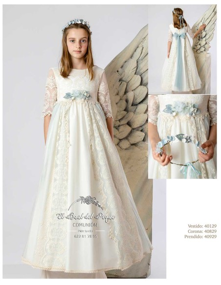 Vestido Comunión Lilus 2026 Modelo 40129 Fondo Verde