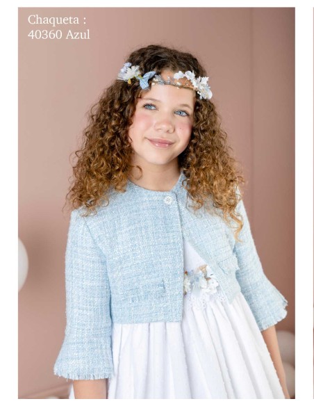 Bolero Niña Comunión y Ceremonia Lilus 2026 Azul 40360