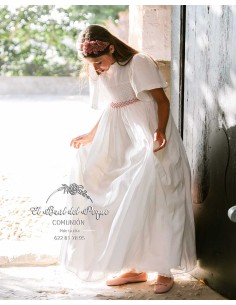 Vestido Comunión Manuela Montero Vic Fajin Flores Rosa