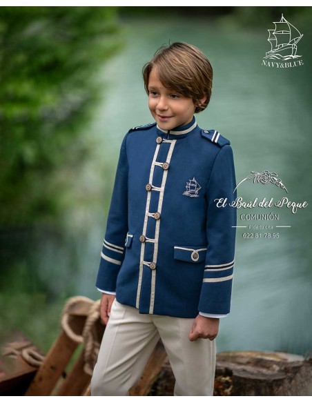 Almirante Comunión Niño Marino y Arena Navy y Blue