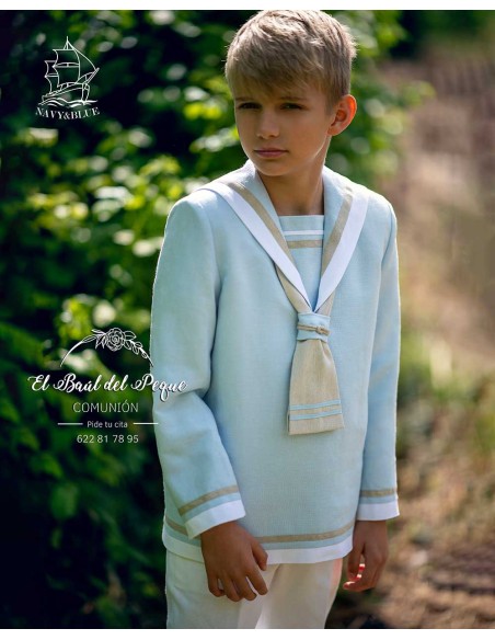 Mariniero Comunión Niño Celeste y Blanco Navy y Blue