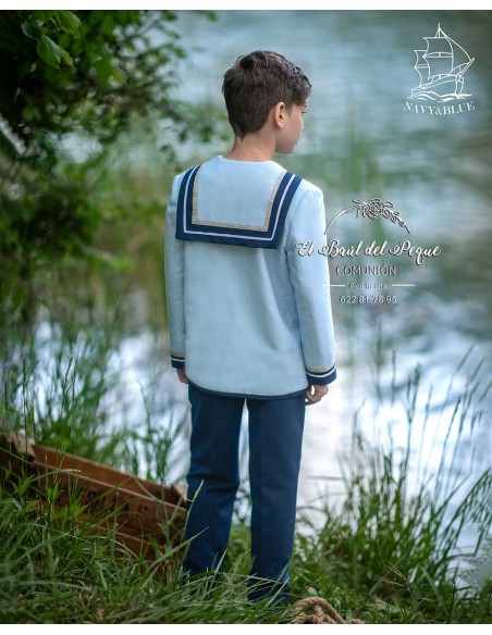 Marinero Comunión Niño Celeste y Marino Navy y Blue