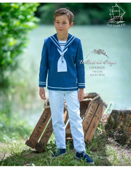 Marinero Comunión Niño Navy y Blue Marino y Blanco