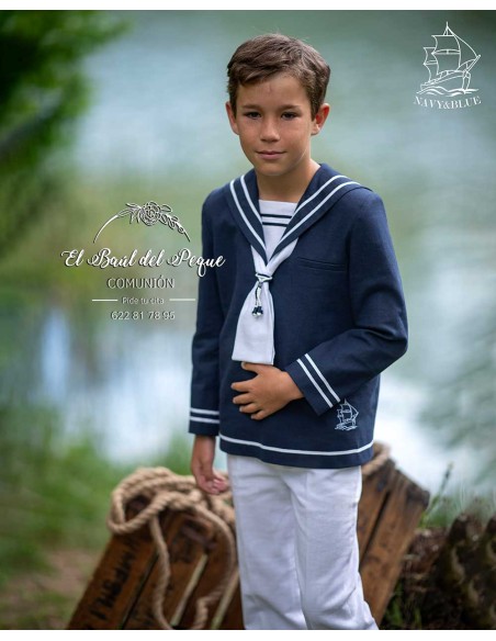Marinero Comunión Niño Navy y Blue Marino y Blanco