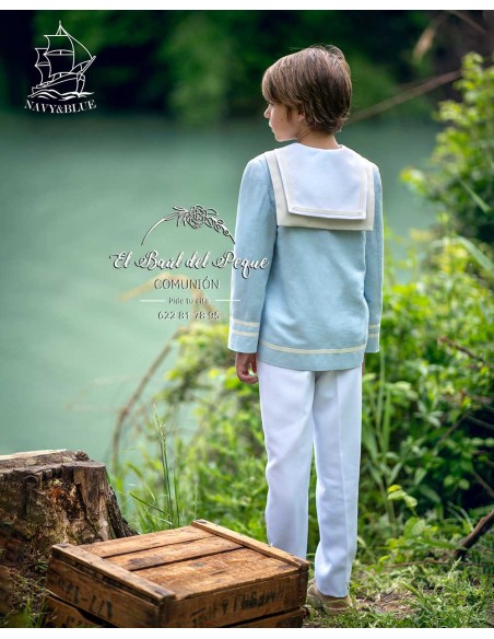 Marinero Comunión Navy y Blue Casaca Celeste y Blanco