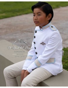 Almirante Comunión Niño Varones Blanco y Arena