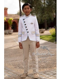 Almirante Comunión Niño Varones Blanco y Arena 2
