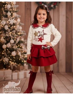 Conjunto Jersey y Falda Niña Cuadros Estrellas