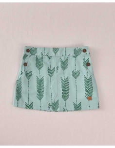 Falda Estampada Sarga Niña Verde José Varón Moda Baby