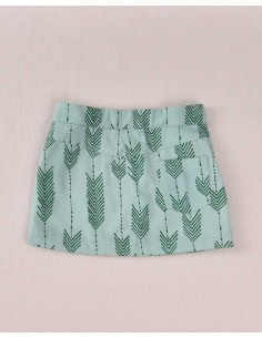 Falda Estampada Sarga Niña Verde José Varón Moda Baby 2