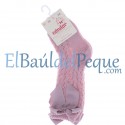 CONDOR Calcetines Lazos Altos Calados Rosa Palo 526